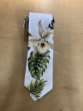 Load image into Gallery viewer, White Orchid Hawaiian Tie