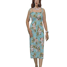 Load image into Gallery viewer, Classic Orchid Green Smocked Hawaiian Dress