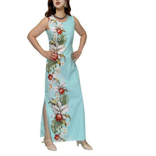 Load image into Gallery viewer, Hilo Orchid Long Tank Green Dress -Handmade in Hawaii