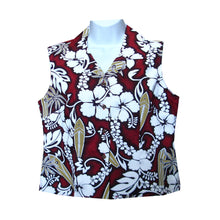Load image into Gallery viewer, Hibiscus Surfboard Sleeveless Hawaiian Blouse Made In Hawaii