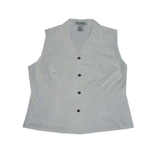 Load image into Gallery viewer, Palm Trees Cream Sleeveless Silk Top