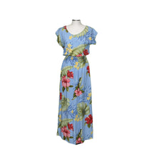 Load image into Gallery viewer, Makakilo Hibiscus Sleeves Maxi Hawaiian Dress