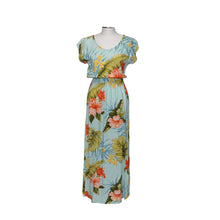 Load image into Gallery viewer, Makakilo Hibiscus Sleeves Maxi Hawaiian Dress