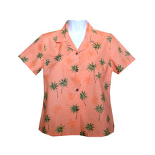 Load image into Gallery viewer, Palm Trees Fitted Women's Hawaiian Shirt Made In Hawaii