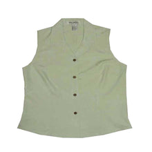 Load image into Gallery viewer, Palm Trees Green Sleeveless Silk Top