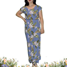 Load image into Gallery viewer, Palolo Orchid Sleeves Maxi Hawaiian Dress