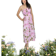 Load image into Gallery viewer, Pink Flamingo Tube Top Hawaiian Dress