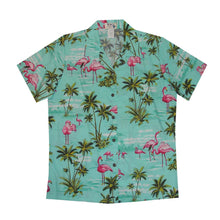 Load image into Gallery viewer, Pink Flamingo Women's Camp Shirt Made In Hawaii