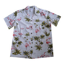 Load image into Gallery viewer, Pink Flamingo Women's Camp Shirt Made In Hawaii