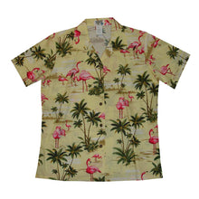 Load image into Gallery viewer, Pink Flamingo Women's Camp Shirt Made In Hawaii
