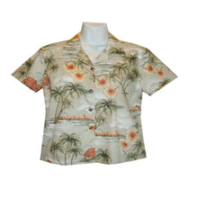 Load image into Gallery viewer, Polynesian Island Fitted Women's Hawaiian Shirt Made In Hawaii
