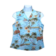 Load image into Gallery viewer, Polynesian Island Sleeveless Hawaiian Blouse Made In Hawaii