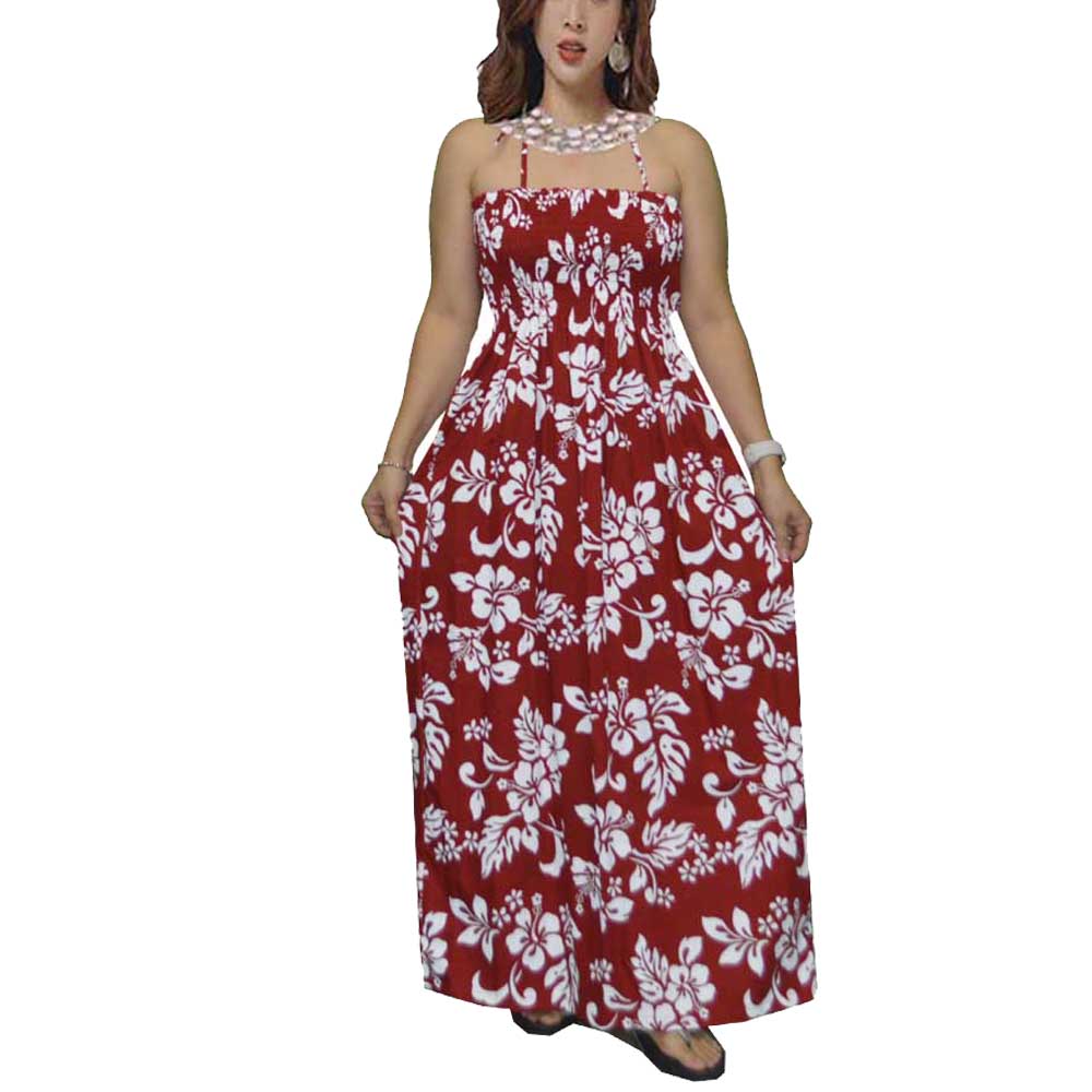 White Hibiscus Tube Top Maxi Hawaiian Dress| | Edens Hawaii One Size / Navyblue White Hibiscus Tube Top Maxi Hawaiian Dress| | Edens Hawaii One Size / Navyblue