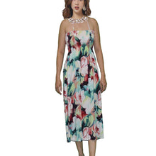 Load image into Gallery viewer, Watercolor Hibiscus Red Smocked Hawaiian Dress