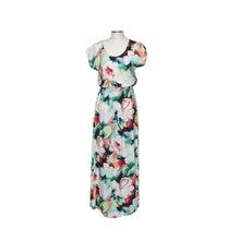 Load image into Gallery viewer, Watercolor Hibiscus Sleeves Maxi Hawaiian Dress