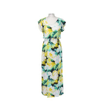 Load image into Gallery viewer, Watercolor Hibiscus Sleeves Maxi Hawaiian Dress