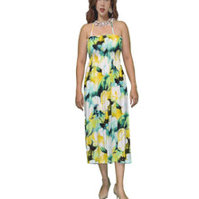 Load image into Gallery viewer, Watercolor Hibiscus Red Smocked Hawaiian Dress