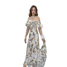 Load image into Gallery viewer, Hibiscus Print Traditional Muumuu Navy Dress