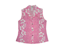 Load image into Gallery viewer, White Hibiscus Women's Sleeveless Hawaiian Blouse