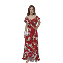 Load image into Gallery viewer, White Orchid Long Ruffle Muumuu Dance Dress
