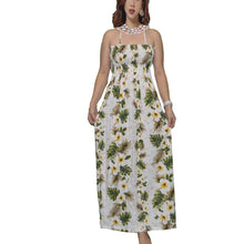 Load image into Gallery viewer, Yellow Hibiscus Tube Top Maxi Hawaiian Dress