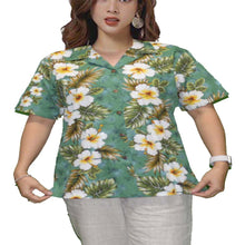 Load image into Gallery viewer, Yellow Hibiscus Women's Camp Shirt Made In Hawaii