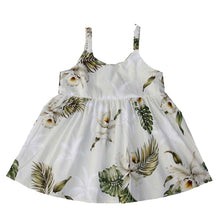 Load image into Gallery viewer, White Orchid Hawaiian Girl Dress