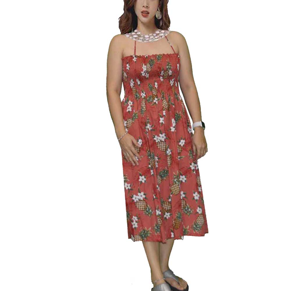 Short Smock Tube-Top Hawaiian Dress
