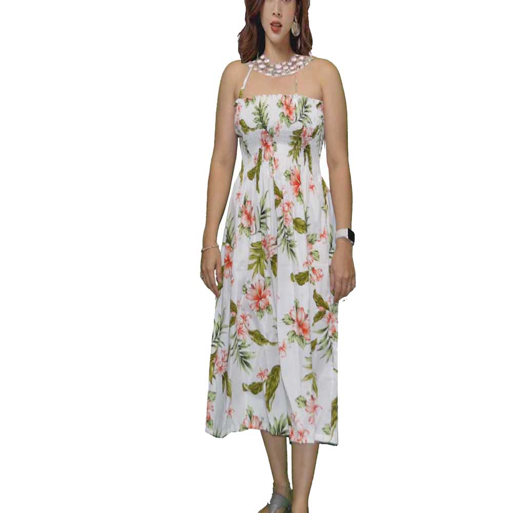 Iliwai Orchid Long Tube Top Hawaiian Dress main image 1