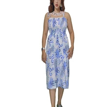 Load image into Gallery viewer, Abstract Pineapple Tube Top Hawaiian Dress