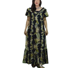 Load image into Gallery viewer, Hawaii Leaf Long Muumuu Dress Made In Hawaii USA