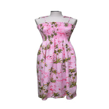 Load image into Gallery viewer, Pink Flamingo Tube Top Hawaiian Dress