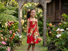 Load image into Gallery viewer, Classic Orchid Girls Hawaiian Smocked Dress
