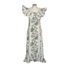 Load image into Gallery viewer, Blue Hibiscus Traditional Muumuu White Dress
