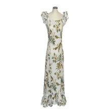 Load image into Gallery viewer, White Hibiscus Long Ruffle Muumuu Dance Dress
