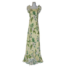 Load image into Gallery viewer, White Hibiscus Long Ruffle Muumuu Dance Dress
