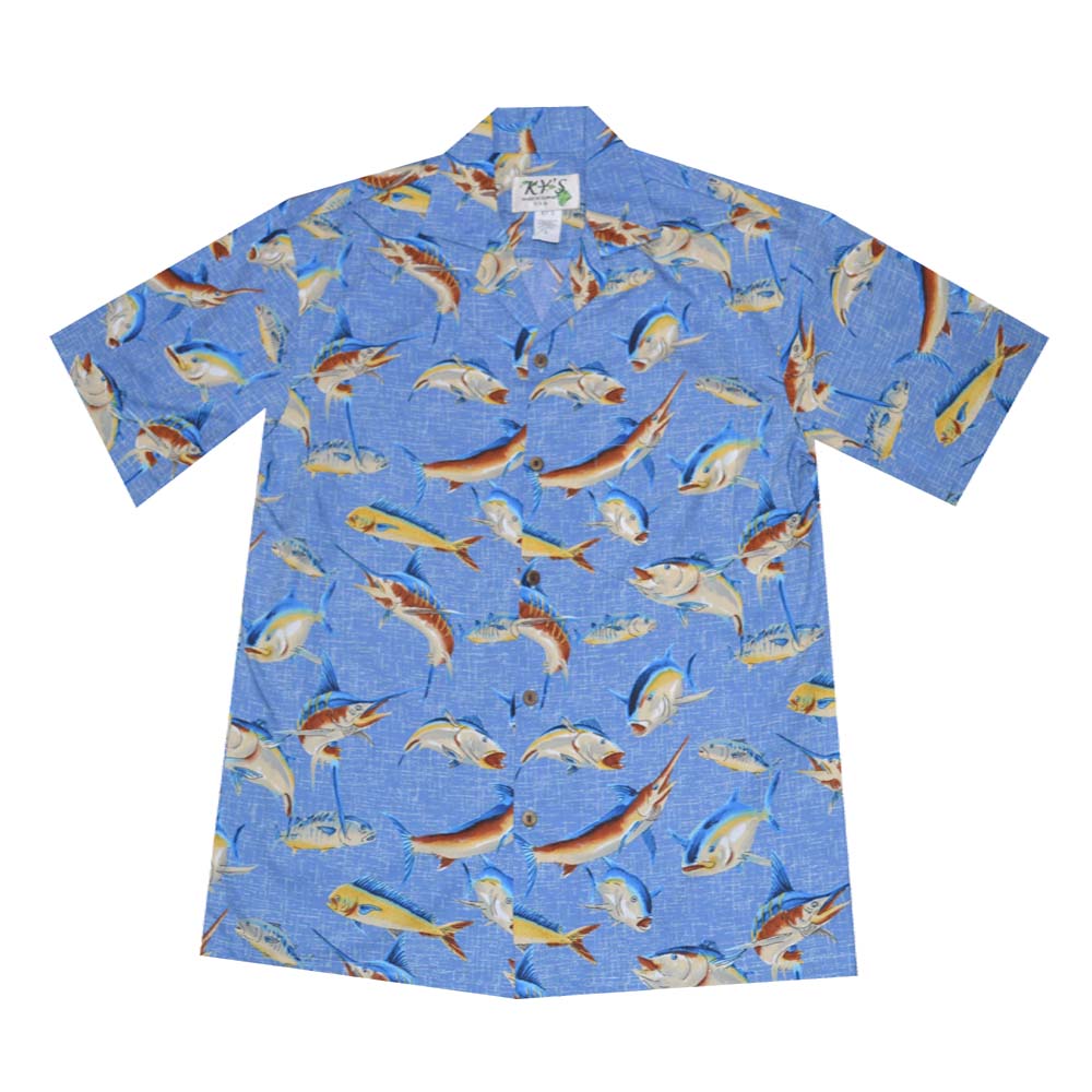 Hawaiian Fish Cotton Shirt - Authentic Aloha Shirt Made in Hawaii