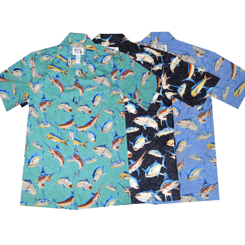 Hawaiian Fish Cotton Shirt - Authentic Aloha Shirt Made in Hawaii