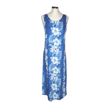 Load image into Gallery viewer, Blue floral dress on a mannequin against a white background
