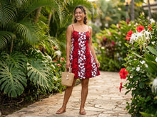 Load image into Gallery viewer, Hibiscus Short Spaghetti Hawaiian Dress
