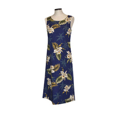 Load image into Gallery viewer, Orchid Navy Cotton Hawaiian Sundress
