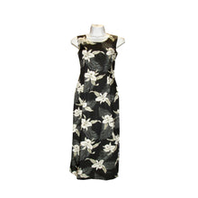 Load image into Gallery viewer, Orchid Garden Black Rayon Hawaiian Long Tank Dress
