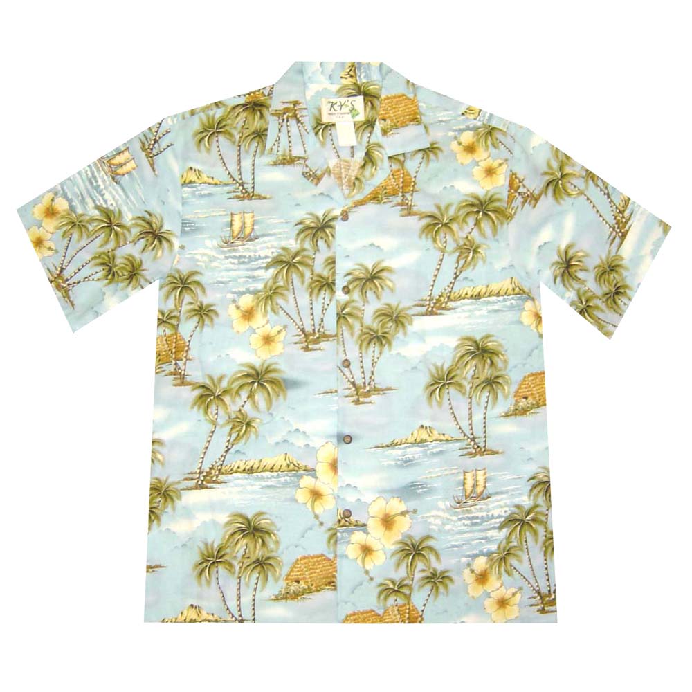 Polynesian Island Cotton Hawaiian Shirt for Men