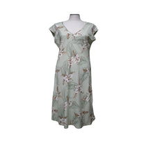 Load image into Gallery viewer, Floral dress on a mannequin against a green background

