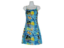 Load image into Gallery viewer, Hawaii Sunset Short Spaghetti Hawaiian Dress
