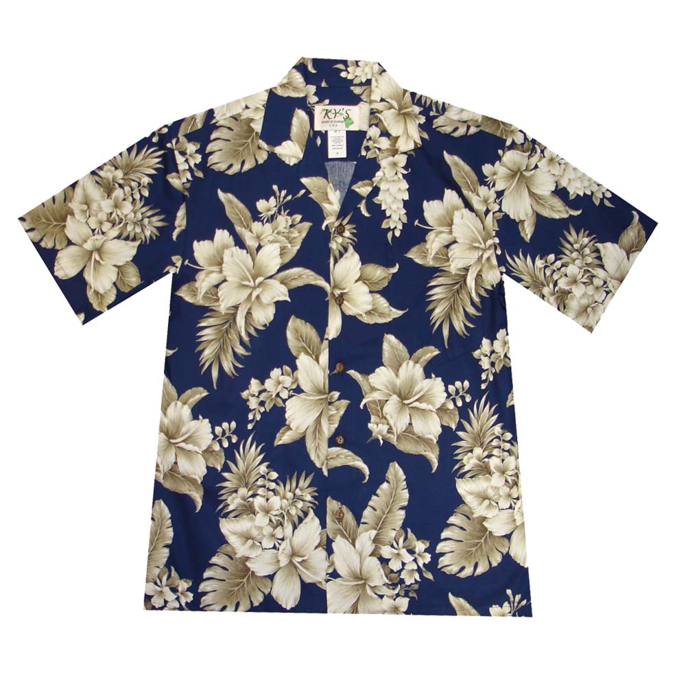 Tropical Flowers Cotton Hawaiian Shirt for Men