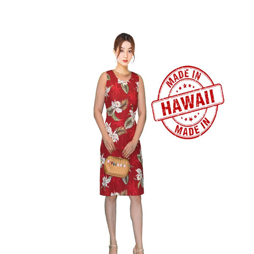 Women’s Short Length Hawaiian Tank Dress – Luau Outfit