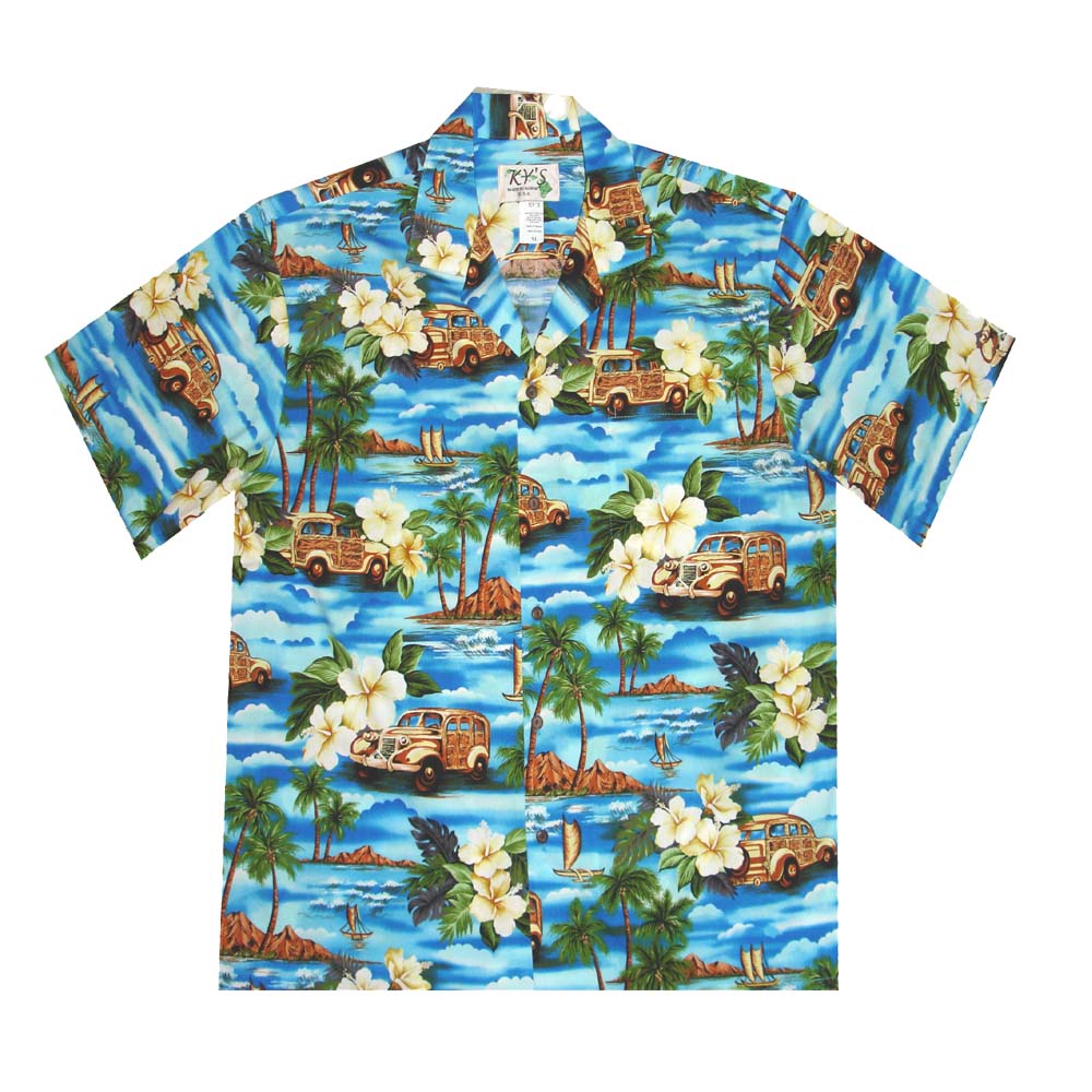 Woody Island Cotton Hawaiian Shirt for Men