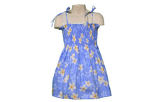 Load image into Gallery viewer, Blue floral dress on a mannequin against a white background
