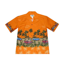 Load image into Gallery viewer, Red Car Beach Border Hawaiian Shirt
